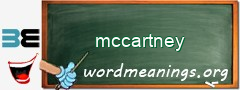 WordMeaning blackboard for mccartney